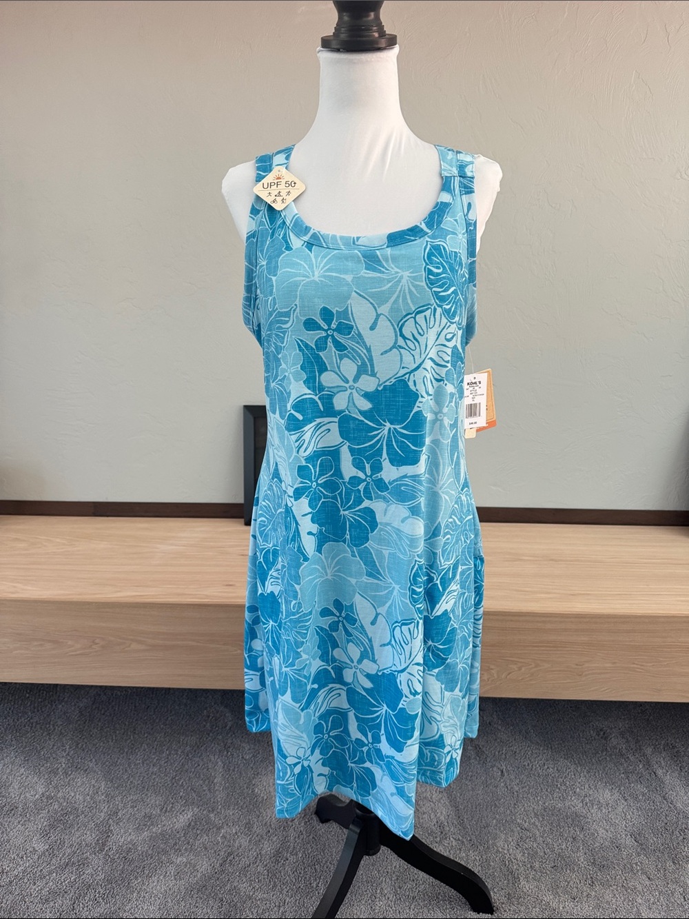 ZeroXposur Turquoise Floral Tank Swim Cover-Up